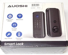 AUOSHI Smart Lock Black with Fingerprint Unlock WiFI UNPLK Key Unlock 1C Card