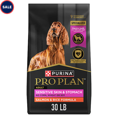 Purina Pro Plan Sensitive Skin and Stomach Salmon and Rice Dog Food, 30.4 LBS