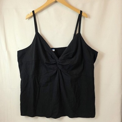 Old Navy women's top Smocked Twist Front black 3x new