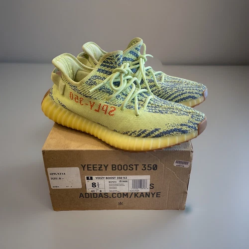 8202) Adidas Yeezy Boost 350 V2 Semi Frozen Giallo B37572 Uomo Taglia 8 5