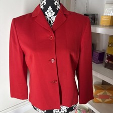Vintage Pendleton Women s Jacket Blazer 8, Red, Textured Cotton, 90's Classic