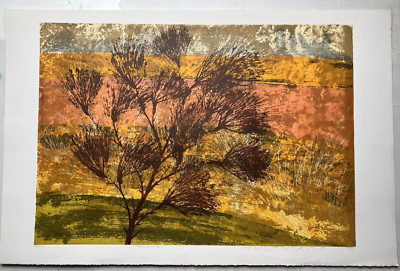 Howard Bradford Signed Vintage Serigraph Print Titled ''Three O'clock'' 1979