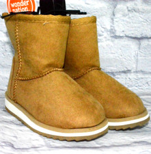 WONDER NATION TODDLER BABY GIRLS FAUX FUR TAN BROWN BOOTS BOOTIES SIZE 8 NEW