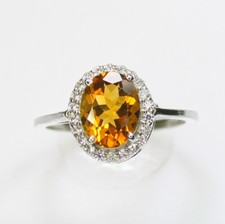 Natural Yellow Citrine Solitaire Ring With 925 Sterling Silver In All Sizes