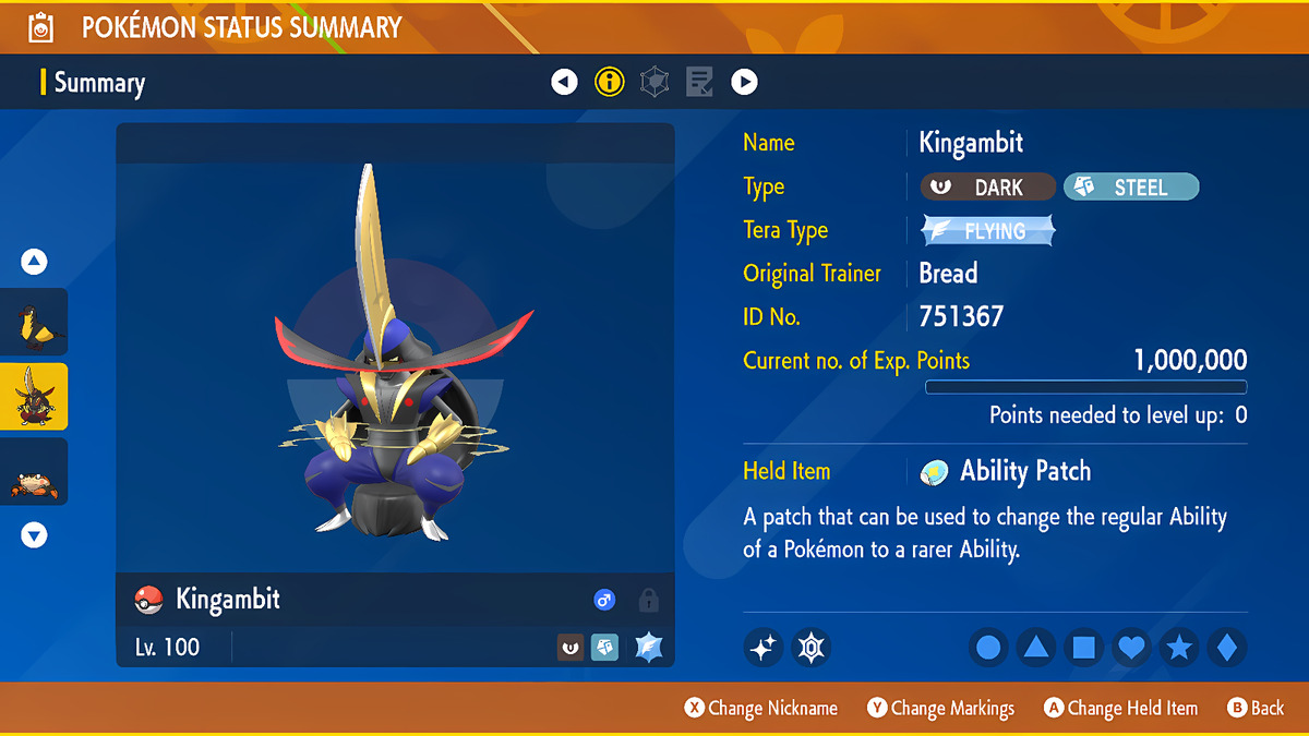 KINGAMBIT Shiny 6IV / Pokemon Scarlet and Violet / (Instant Download) 