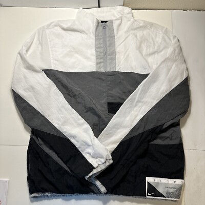 Nike Size Small Flight Jacket Windbreaker 1/4 Zip Up Black White (CN8508-068)