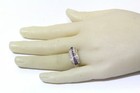 925 Sterling Silver natural gemstone amethyst cubic zirconia cz band ring 5.7g — photo 7