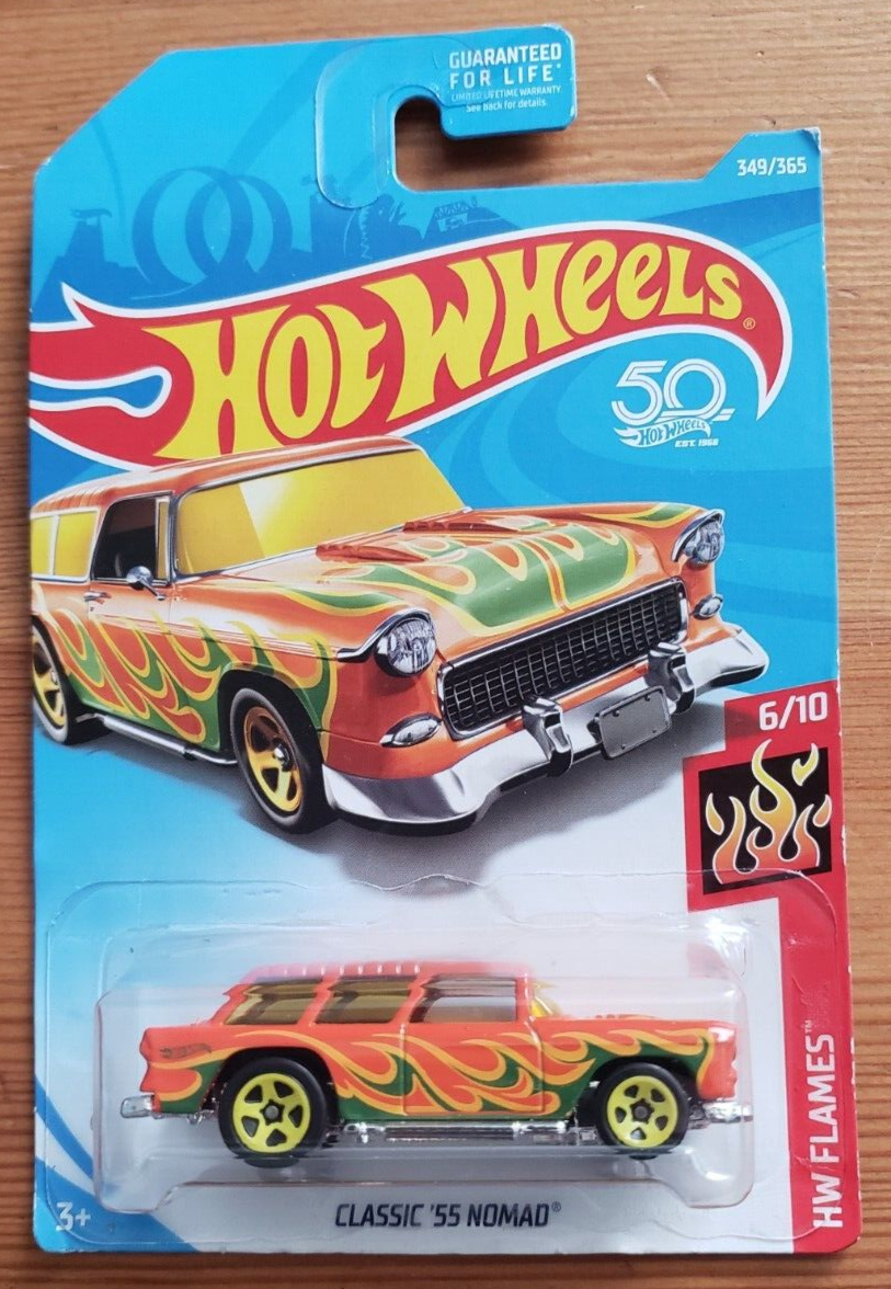 2018 Hot Wheels - Classic '55 Nomad - 6/10 - HW Flames - 349/365 - FJY61