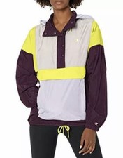 NWT champion color blocked snap windbreaker purple womens size medium