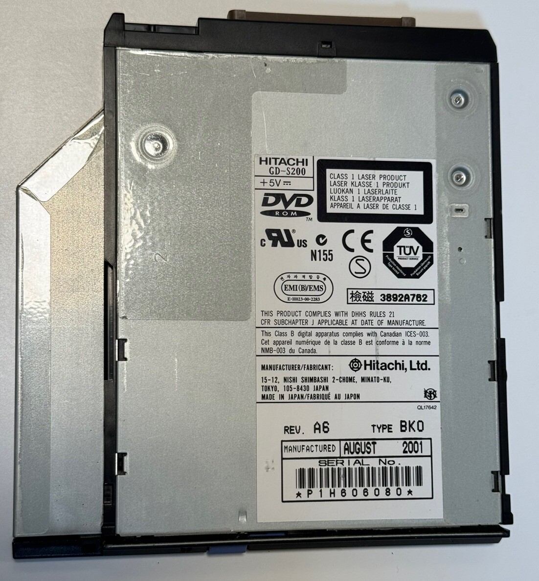 💻 📀 VTG IBM ThinkPad Hitachi GD-S200 DVD-Rom Drive 27L4167