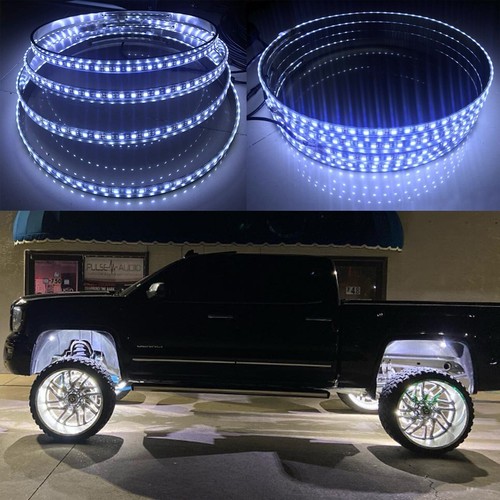 15.5" Solid White LED Wheel Light Rings High Powered LED Tire Rim Lights 4 Rings eBay