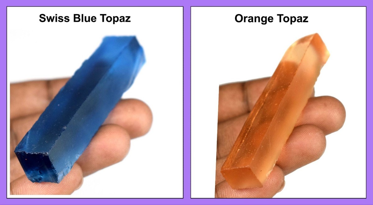 Ebay 180 Ct Orange & Swiss Blue Topaz Gemstone Slice Rough Pair