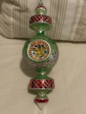 Christopher Radko Green Razzle Dazzle 11” Three Reflector Christmas Ornament 3