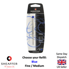GENUINE SHEAFFER K BALLPOINT REFILL BIRO SMOOTH WRITING  MEDIUM FINE  BLACK-BLUE