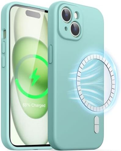 Magnetic Silicone Case for iPhone 15 6.1-Inch, Compatible with MagSafe, Phone Co