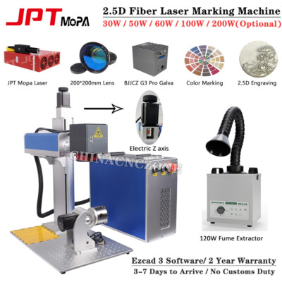 60W/100W/200W/300W JPT M7 Mopa Fiber Laser Marking Machine 2.5D Metal Engraving