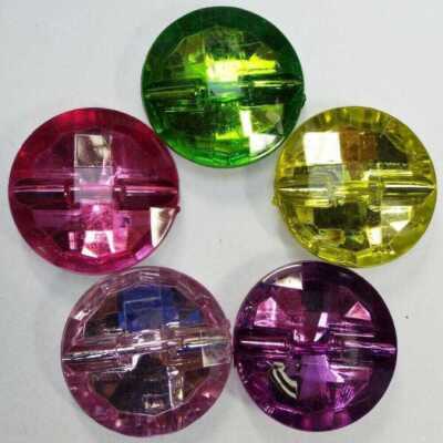 30 mm klobige Knöpfe verspiegelt klar facettiert Glitzer groß KAUFEN 2 4 oder 8 972D