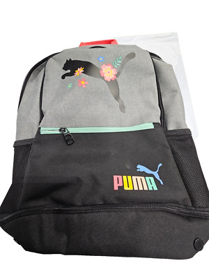 PUMA Kids' Eclipse 18.5'' Backpack - Gray/Black/Floral