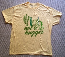 Brisco Brands Funny Sarcastic Not A Hugger Cactus Men's Crewneck T Shirt  XL