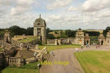 Photo 6x4 Harlaxton Manor Forecourt Terrace, gazebo, screen, gates and fo c2015