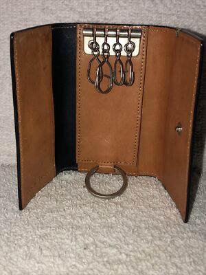 EUC Paul Smith Collection Genuine Calfskin Leather Key Case Wallet 4.5X2.5 