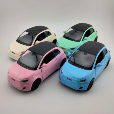 Kinsmart Fiat 500e 1:28 Scale Diecast Model (Set of 4)