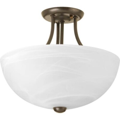 Progress Lighting P3425-WB Random 12-13/16'' Two Light Semi-Flush Mount Ceiling L