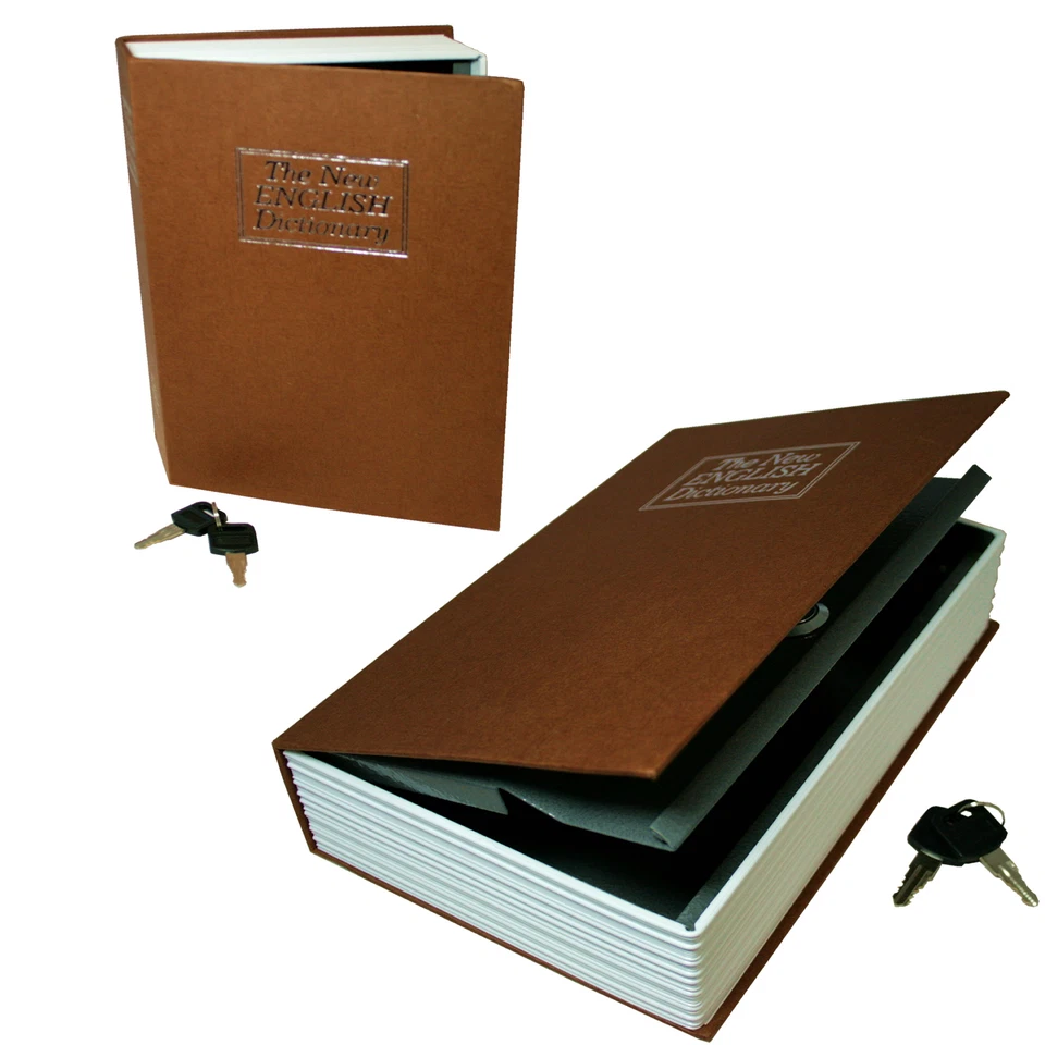 BLUEDOT TRADING Dictionary Secret Book Hidden Safe With Key Lock Book Safe In Brown(Small Size)