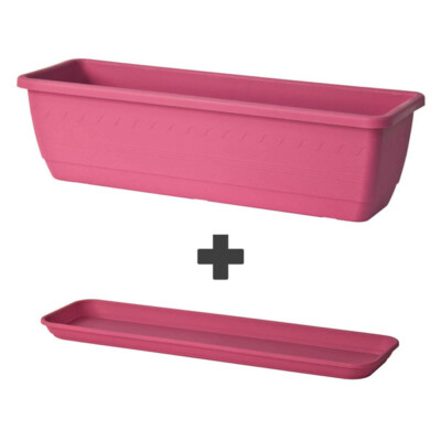 Blumenkasten mit Untersetzer 50 cm lang 7 Farben zur Wahl Euro3Plast Inis  Kasten | eBay.de