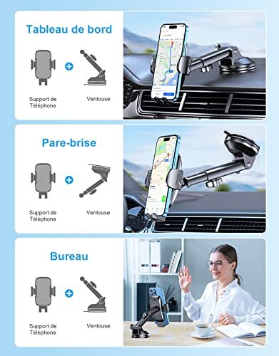 CIRYCASE Support Téléphone Voiture 2023 Amélioré Ventouse Ultra Puissante Por... - Photo 2 sur 12