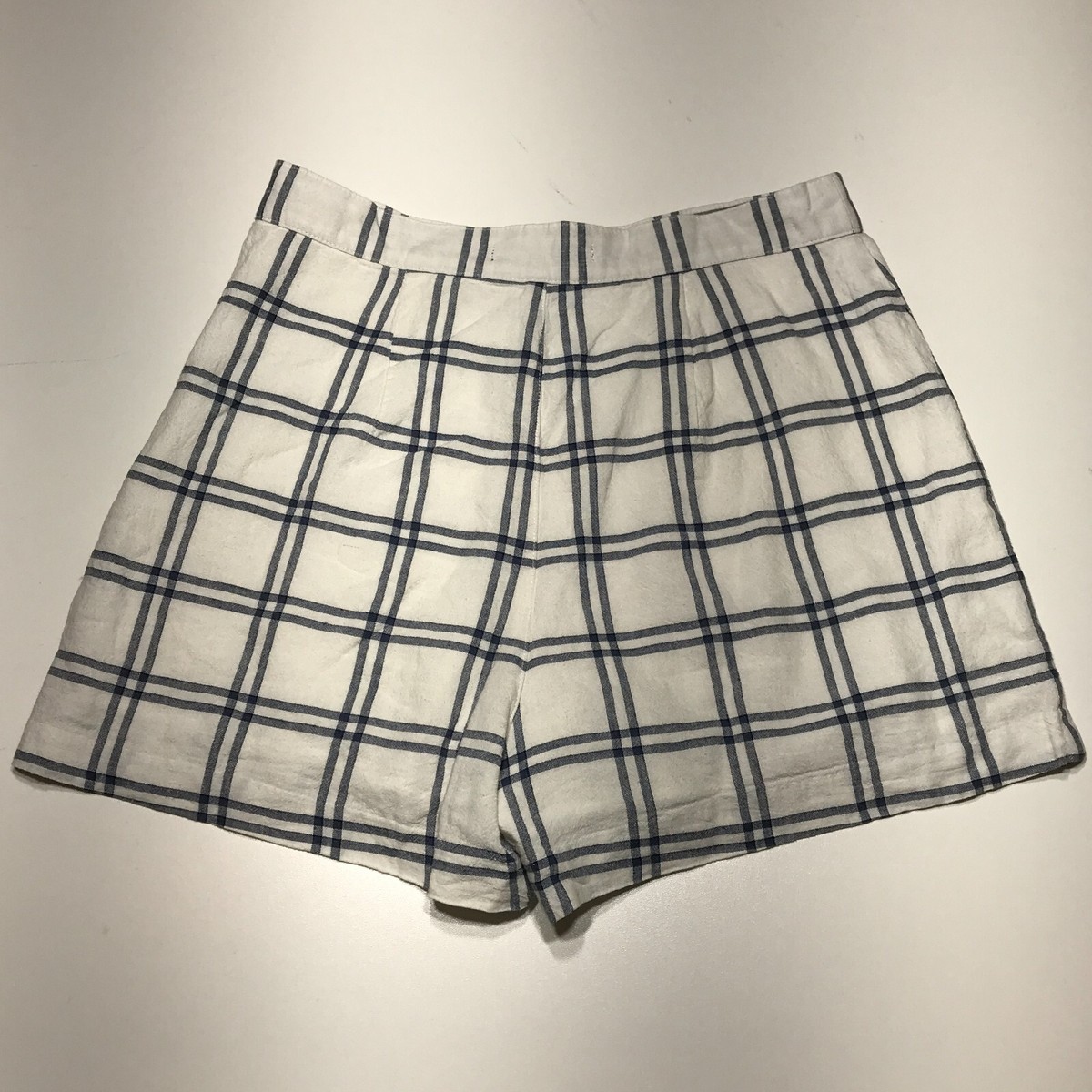Abercrombie & Fitch Shorts Womens Size Small White Blue Check