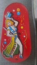 Vintage Noise Maker US Metal Toy Co New Years Party Lady Dancer
