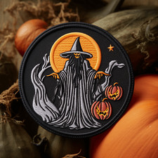 Scary Witch Patch Embroidered Iron-on Applique Halloween Costume Cosplay Spooky