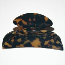 Hair Claw Jaw Clip Fan Tooth Black Marble Spot Tokyo Tortoise New Made in France