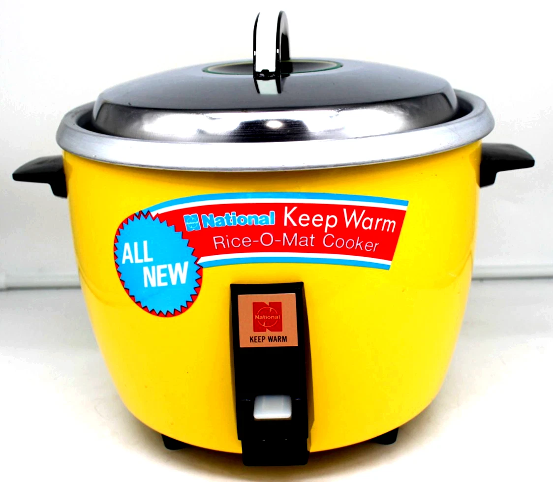Vintage Yelow National Rice-O-Mat SR-18FGH Rice Cooker 600W Made In Japan