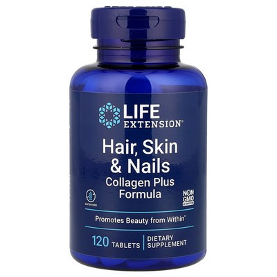2 X Life Extension, Hair, Skin & Nails, Collagen Plus Formula, 120 Tablets