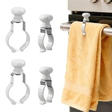 Towel Clips Holder Kitchen: 4 Pack Heat-Resistant Steel Towel Clips - S L-4Pack