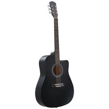 Matte Black 41-inch Dreadnought Barrel-shaped Cutaway Acoustic Guitar Black New-
