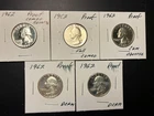 Lot of 5 1962 Proof Washington Silver Quarters
