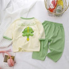 Cotton Baby Pajama Set Cartoon Kids Sleepwear Toddler Long Sleeve Nightwear