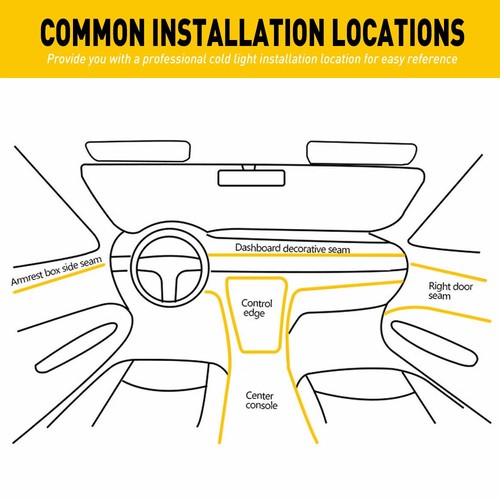 19.6ft LED RGB Interior Car Fiber Optic Neon EL Wire Strip Atmosphere Lights APP - Picture 9 of 12