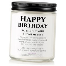 Birthday Gifts for Women   Funny Lavender Candle, Best Friend light white
