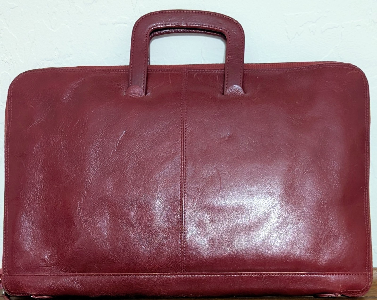 Wilson Italian Red Leather Portfolio Briefcase Case Peele St