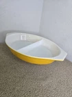 Vintage Pyrex Daisy Yellow 1 1/2 Quart Divided Casserole Dish