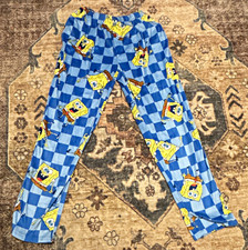 SpongeBob SquarePants Boys M Blue Fleece Polyester Graphic Pajama Pants