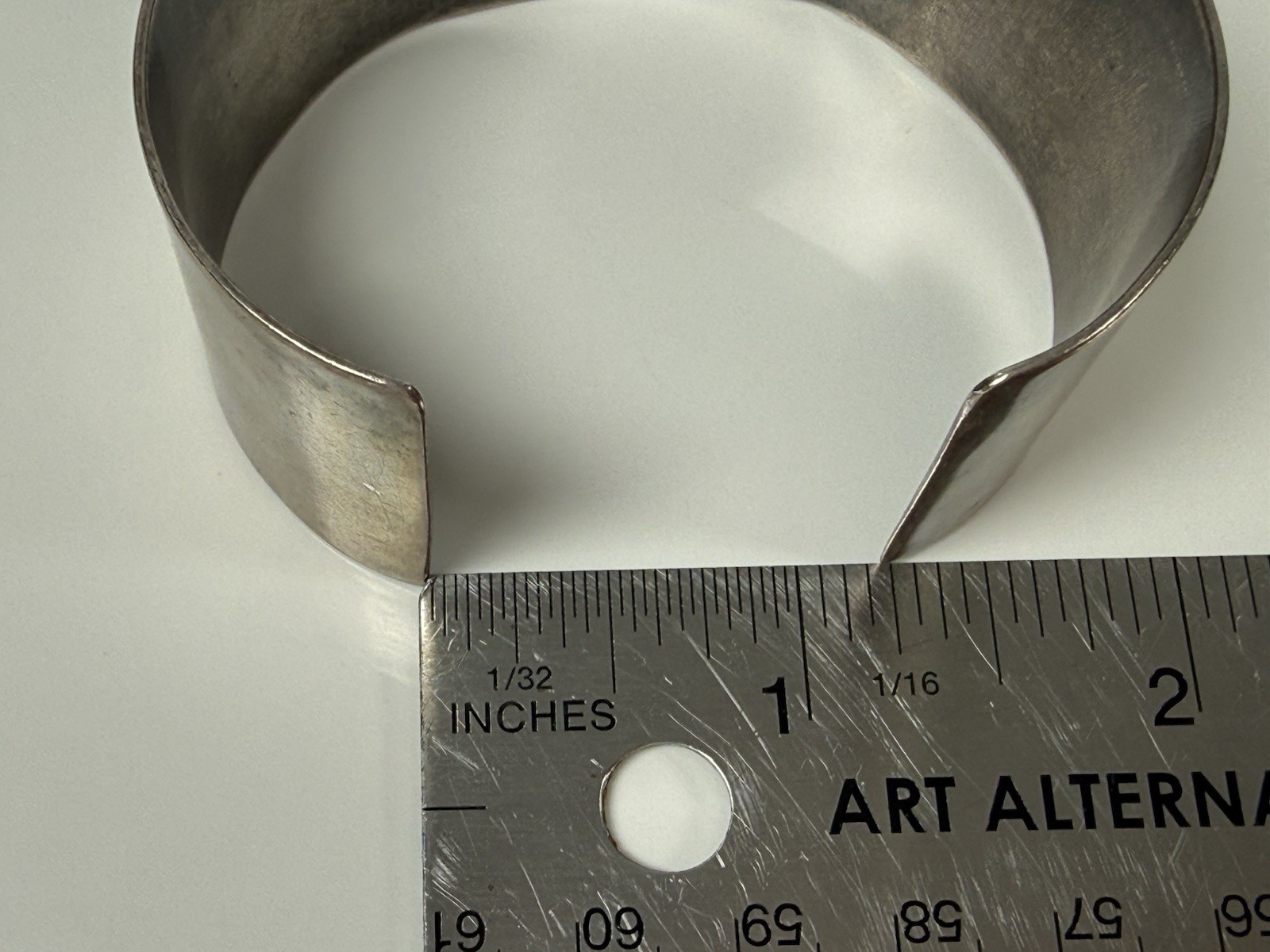 VTG Solid Sterling Silver Cuff Bracelet Wide 6.5”… - image 9