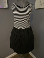 Womens Forever 21 Black And White Sleeveless Colorblock Dress With Pockets -...