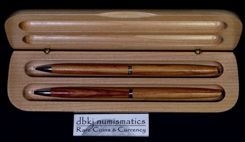 Hallmark - Ladies Wooden - Pen & Pencil Set - Custom Wooden Natural Finish Case