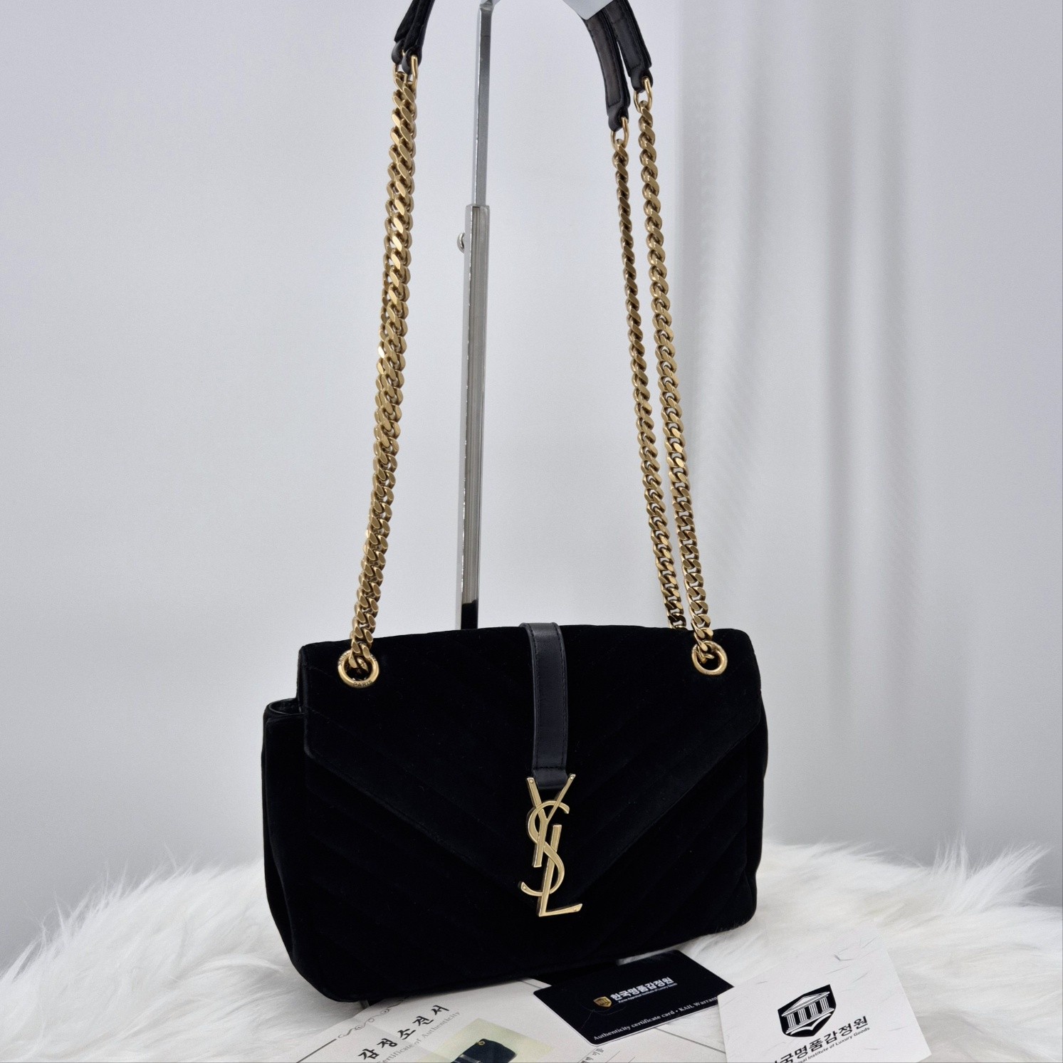 Borsa a tracolla e tracolla Saint Laurent catena velluto 428125 127175084