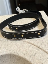 Faux Leather Star Studded Belt